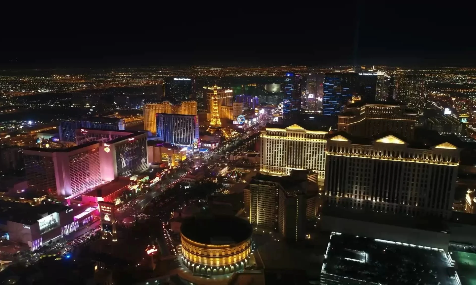 F1 Las Vegas Grand Prix strip at night